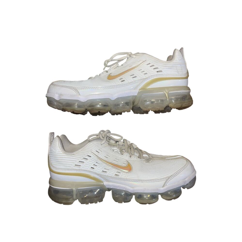Men's Nike Air VaporMax 360 Running Sneakers White Metallic Gold Reflector Shoes